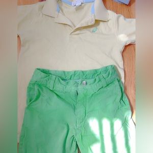The Beaufort Bonnet yellow polo and green shorts sz 7